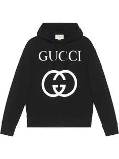 Gucci толстовка с капюшоном и логотипом