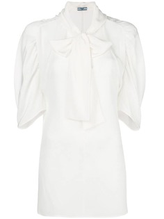 Prada присборенная блузка с бантом