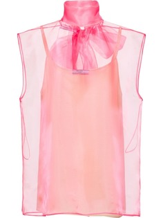 Prada топ без рукавов из органзы