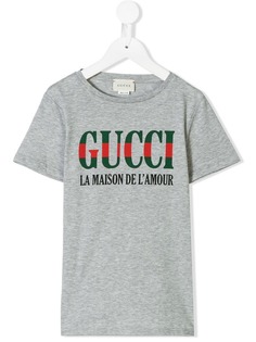 Gucci Kids футболка с принтом логотипа