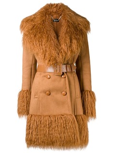 Elisabetta Franchi тренч с пушистой отделкой