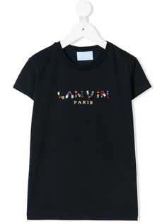 Lanvin Enfant logo gem embellished T-shirt