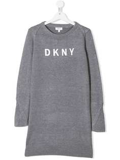 Dkny Kids TEEN knitted logo jumper dress
