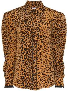 PushBUTTON леопардовая рубашка с оборками