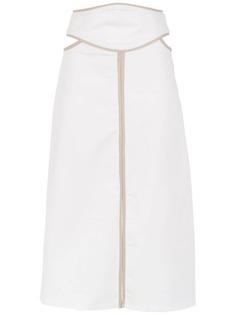 Framed Double Layer midi skirt