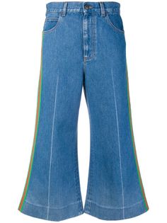 Gucci укороченные джинсы с отделкой Web