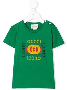 Gucci Kids футболка с принтом логотипа