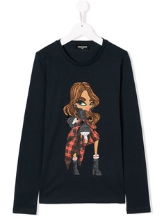 Dsquared2 Kids TEEN appliqué detail top