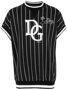 Dolce & Gabbana футболка в полоску с принтом логотипа