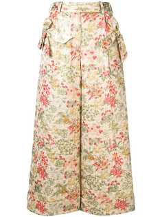 Simone Rocha floral brocade cropped trousers