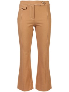 Derek Lam 10 Crosby Cropped Flare Trouser with Tab Details