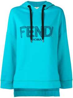 Fendi толстовка с капюшоном и логотипом спереди