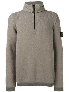 Stone Island zipped collar sweatshirt