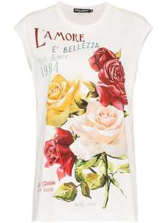 Dolce & Gabbana топ с цветочным принтом LAmore