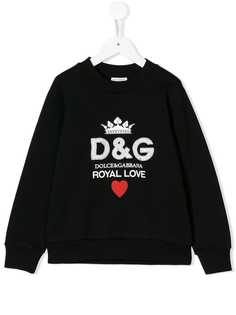 Dolce & Gabbana Kids толстовка с вышитым логотипом и принтом слогана