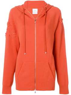 Barrie толстовка на молнии с капюшоном и декором на рукавах