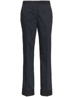 Golden Goose Deluxe Brand navy and silver metallic venice pinstripe trousers