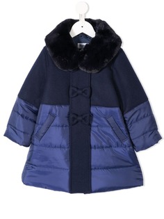 Familiar bow detail padded coat