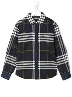 Familiar plaid long-sleeve shirt