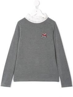 Familiar lace collar blouse