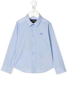 Emporio Armani Kids рубашка с микропринтом