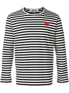 Comme Des Garçons Play полосатая футболка с фирменной заплаткой в форме сердца