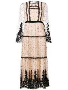 Ermanno Ermanno платье макси Point desprit с кружевной отделкой