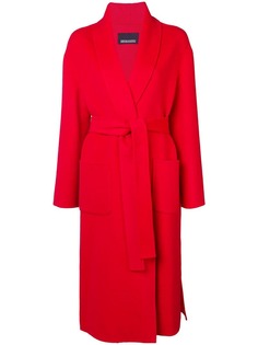 Ermanno Ermanno пальто с поясом и боковыми разрезами