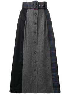 Isa Arfen юбка дизайна "пэчворк" с ремнем