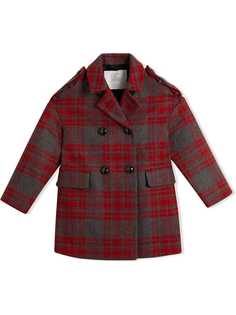 Burberry Kids пальто в клетку тартан