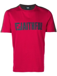 Fendi футболка с надписью Faithful