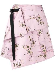 Kenzo юбка с цветочными узорами и контрастным ремнем