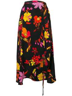Rixo London юбка с цветочным принтом и шнурком