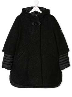 Monnalisa пальто с капюшоном и стегаными панелями