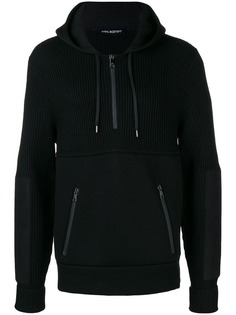 Neil Barrett трикотажная толстовка с капюшоном комбинированного дизайна