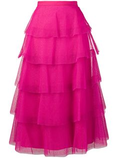 Red Valentino ярусная юбка из сетки в горох