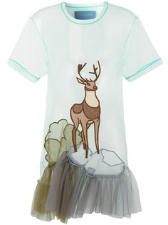 Viktor & Rolf футболка из тюля с декором в виде оленя