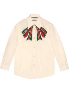 Gucci поплиновая рубашка с бантом