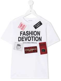 Dolce & Gabbana Kids футболка с заплатками с логотипом