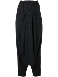 Yohji Yamamoto Vintage брюки на завышенной талии с драпировкой