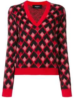 Rochas свитер с геометрическим узором вязки "интарсия"