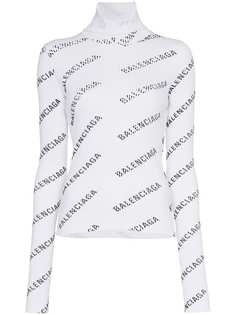 Balenciaga трикотажный топ с капюшоном и логотипом
