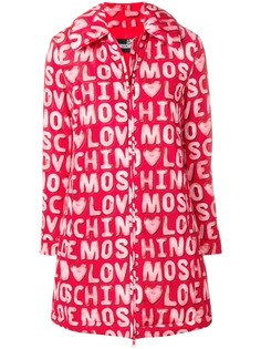 Love Moschino пальто с принтом логотипов