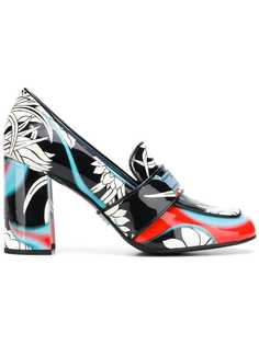 Prada туфли-лодочки на наборном каблуке с принтом
