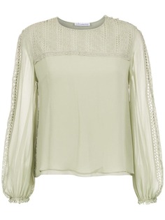 Nk Collection lace detail silk blouse