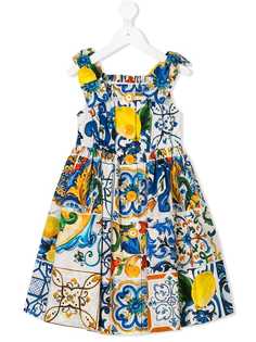 Dolce & Gabbana Kids платье с принтом Majolica