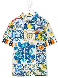 Dolce & Gabbana Kids рубашка с принтом Majolica