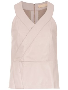 Clé leather Stretch blouse