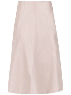 Clé leather midi skirt