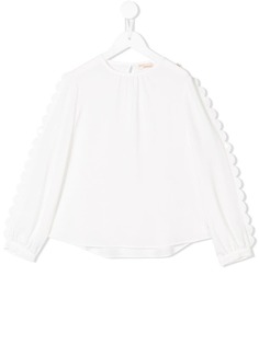 Elisabetta Franchi La Mia Bambina блузка с рукавами с волнистыми деталями